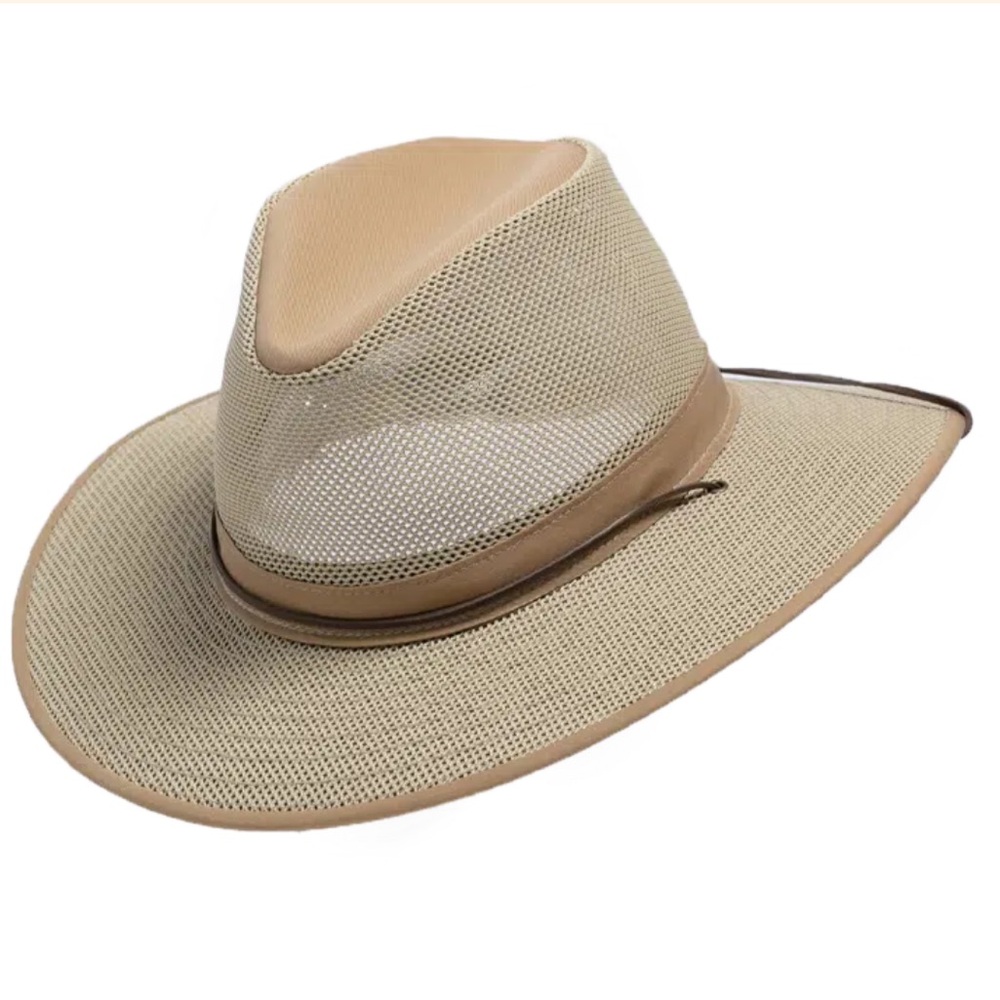 Henschel original breezer Aussie unisex mesh UPF 50+ sun hat khaki size small